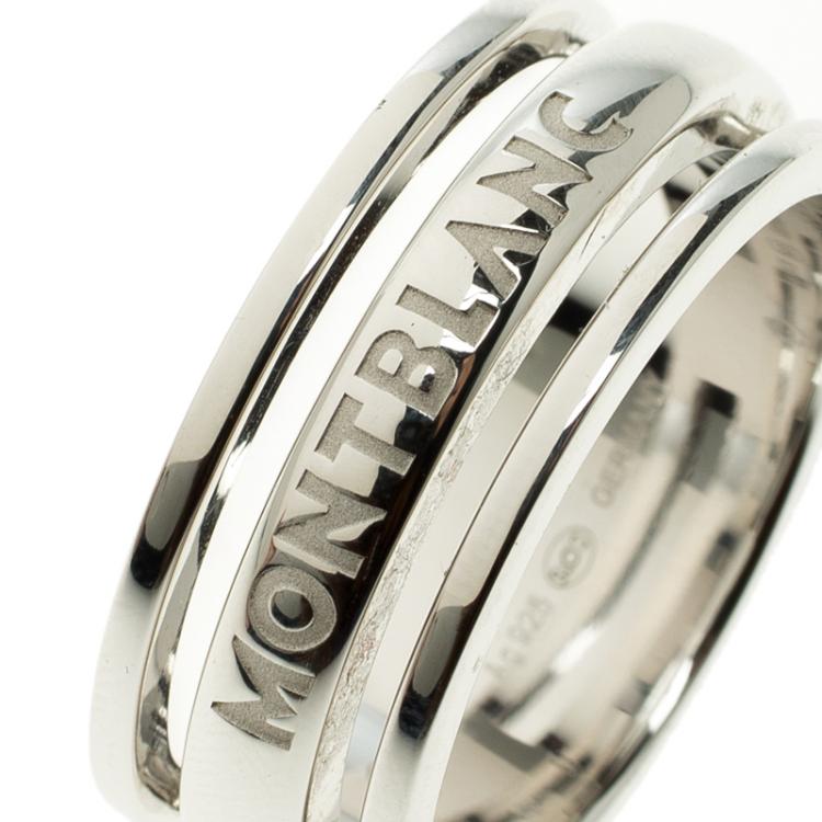 Pre Owned Montblanc Creative Silver Skeletted Men's Band Ring Size 68