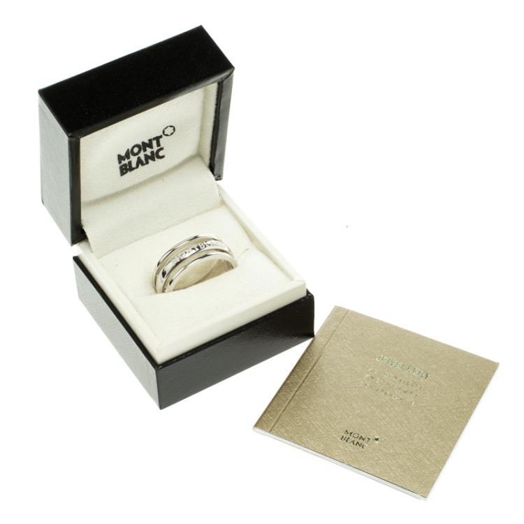 Pre Owned Montblanc Creative Silver Skeletted Men's Band Ring Size 68