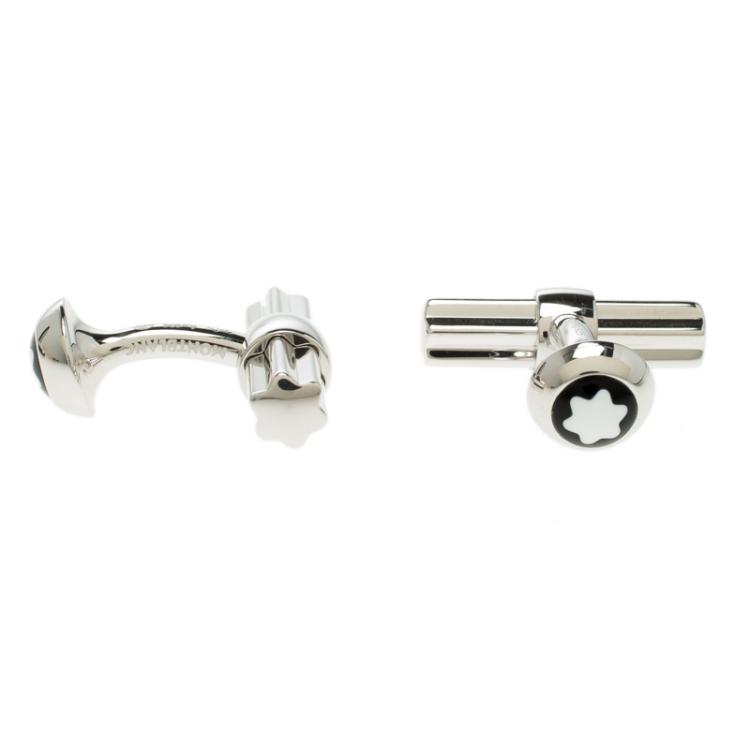 Pre Owned Montblanc Star Bar Silver Cufflinks