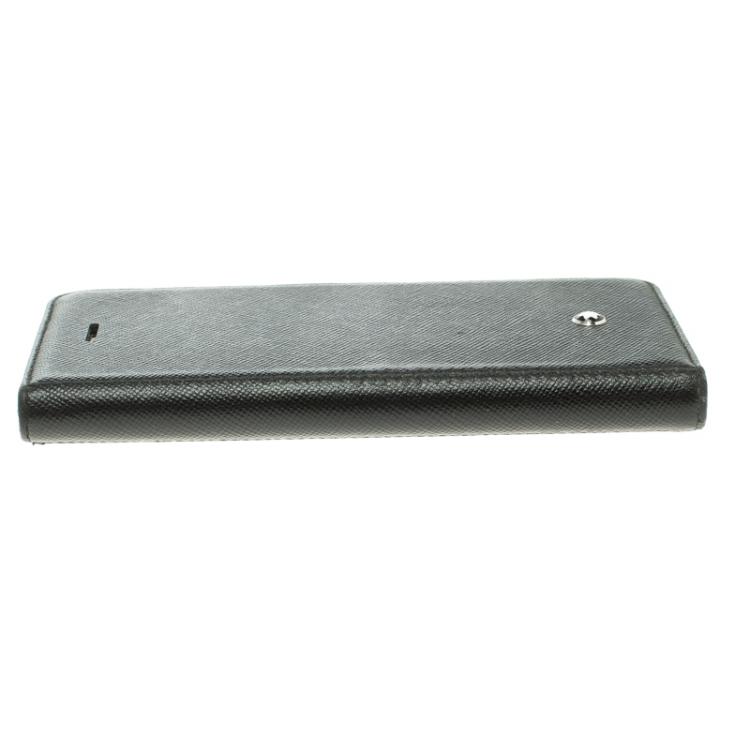 Pre Owned Montblanc Black Leather Iphone 7 Flip Case