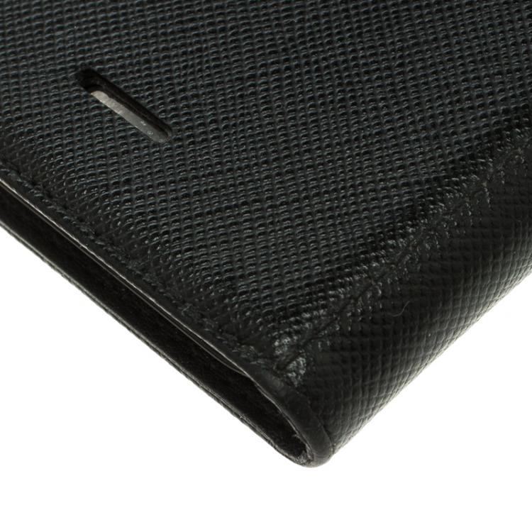 Pre Owned Montblanc Black Leather Iphone 7 Flip Case