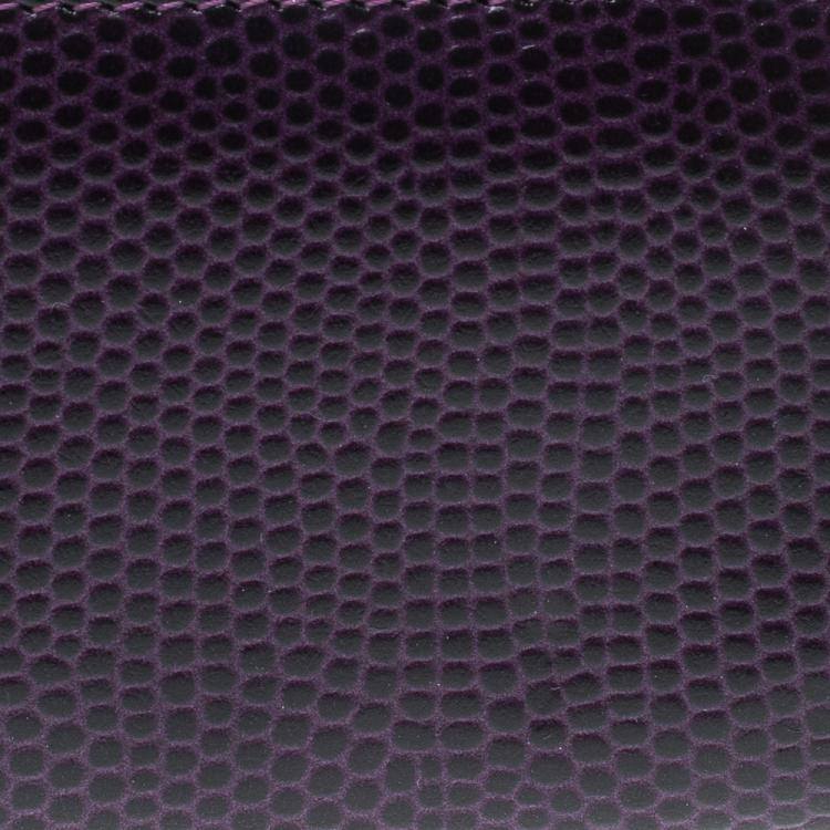 Pre Owned Montblanc Purple Lizard Embossed Leather 2 Pen Pouch