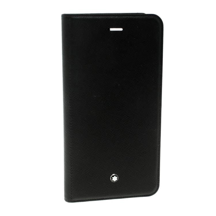 Pre Owned Montblanc Black Leather Flipside Apple iPhone 8 Plus Case