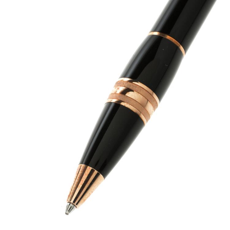 Pre Owned Montblanc Star Walker Black Resin Rose Gold Tone Ballpoint Pen