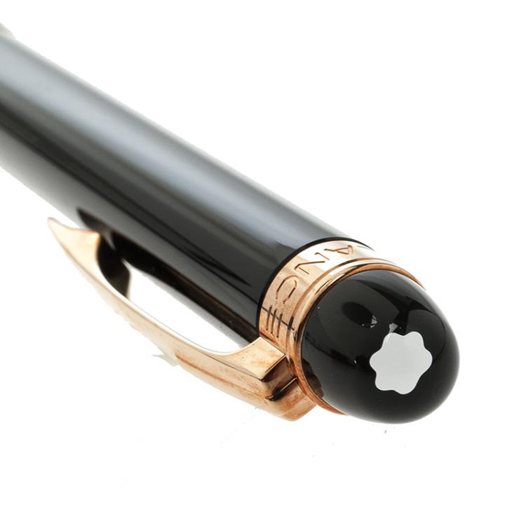 Pre Owned Montblanc Star Walker Black Resin Rose Gold Tone Ballpoint Pen