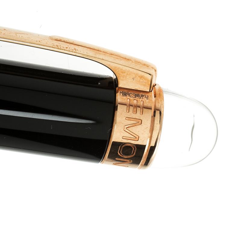 Pre Owned Montblanc Star Walker Black Resin Rose Gold Tone Ballpoint Pen