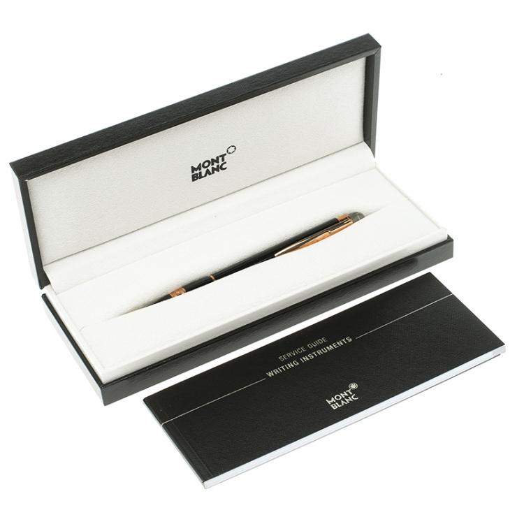 Pre Owned Montblanc Star Walker Black Resin Rose Gold Tone Ballpoint Pen