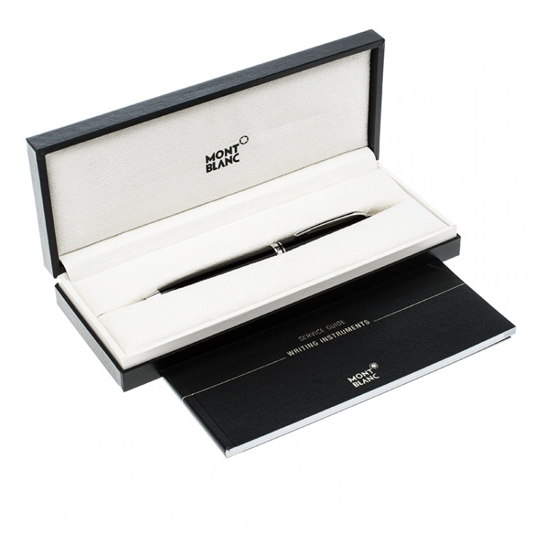 Pre Owned Montblanc Cruise Collection Black Resin Silver Tone Ballpoint Pen