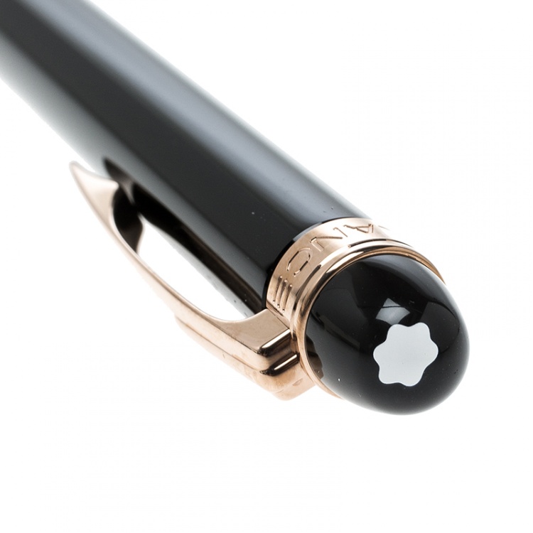 Pre Owned Montblanc StarWalker Black Resin Rose Gold Finish Ballpoint Pen