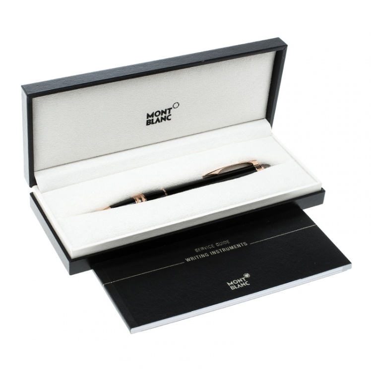 Pre Owned Montblanc StarWalker Black Resin Rose Gold Finish Ballpoint Pen