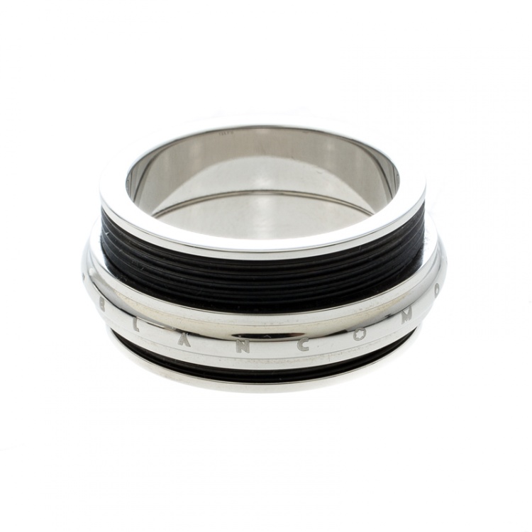 Pre Owned Montblanc Men's Contemporary Collection Black PVD Steel Sliding Ring Size 64