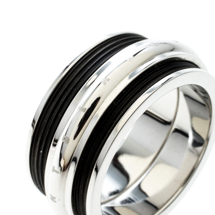 Pre Owned Montblanc Men's Contemporary Collection Black PVD Steel Sliding Ring Size 64