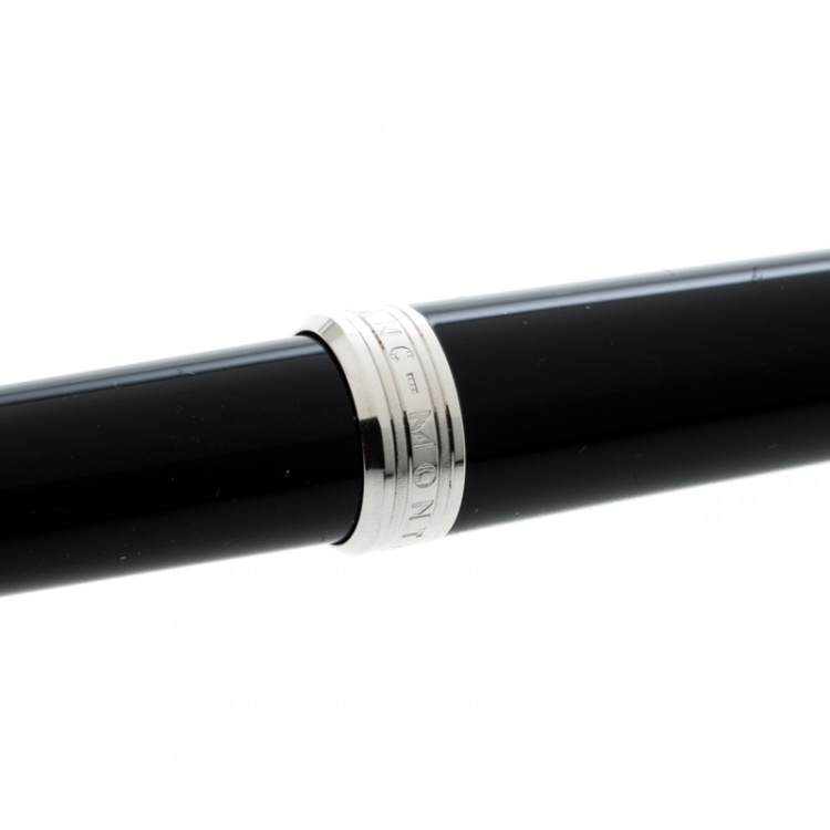 مملوكة مسبقًا Montblanc Pix Black Resin Platinum Finish Ballpoint Pen