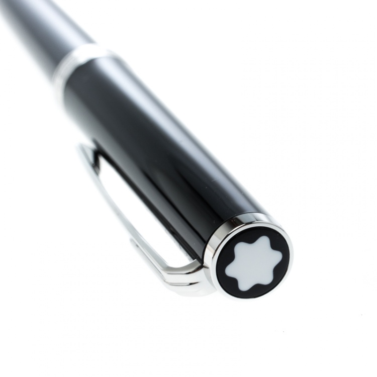مملوكة مسبقًا Montblanc Pix Black Resin Platinum Finish Ballpoint Pen