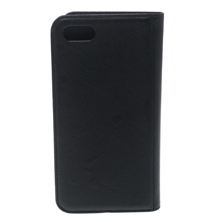 Pre Owned Montblanc Black Leather iPhone 7 Flip Case