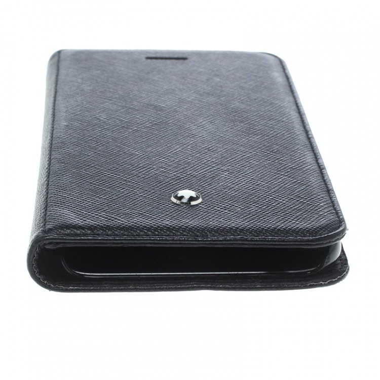 Pre Owned Montblanc Black Leather iPhone 7 Flip Case