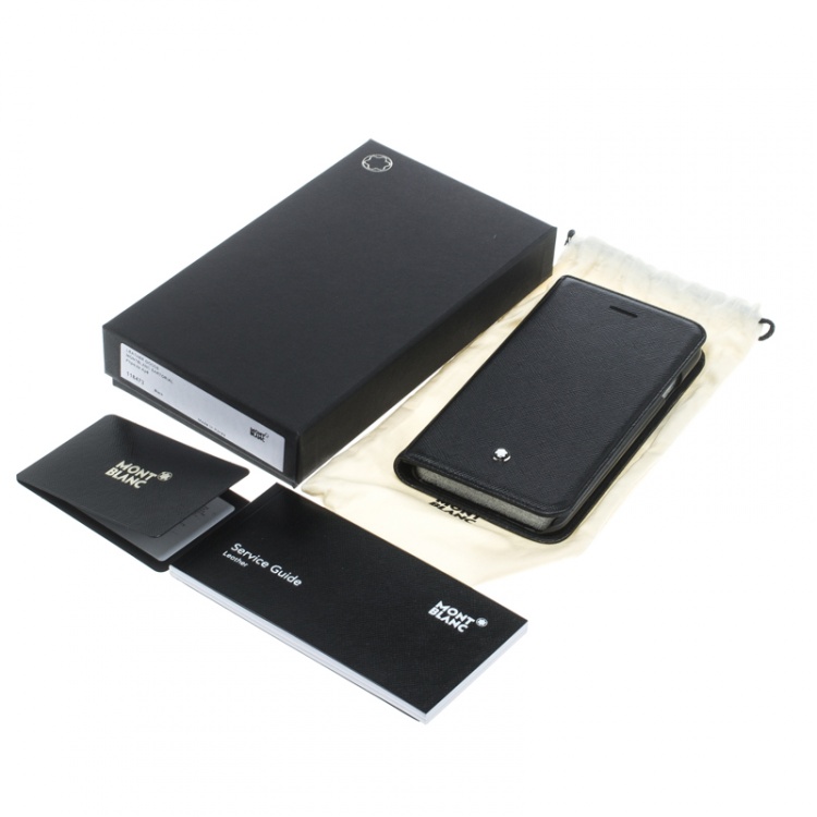 Pre Owned Montblanc Black Leather iPhone 7 Flip Case
