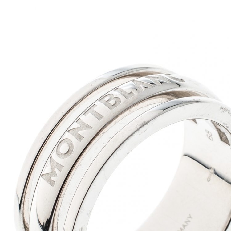 Pre Owned Montblanc Creative Silver Skeletted Men's Band Ring Size 68