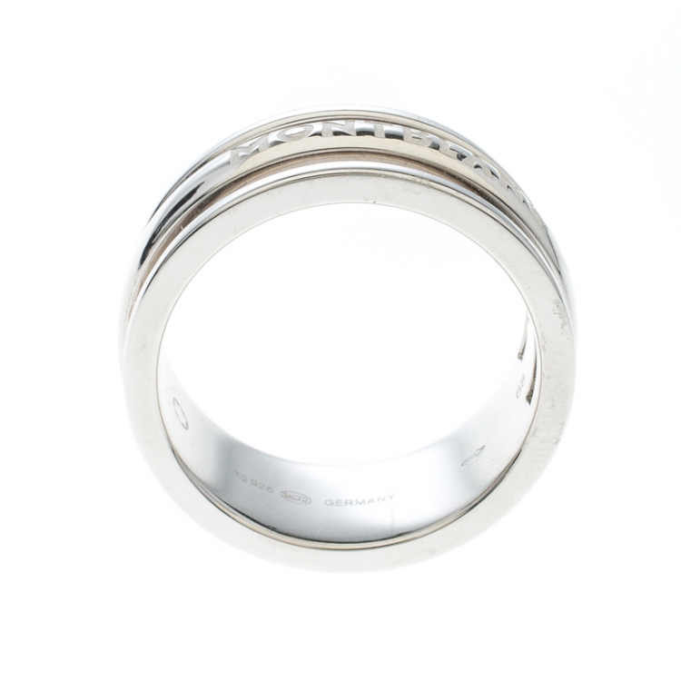 Pre Owned Montblanc Creative Silver Skeletted Men's Band Ring Size 68