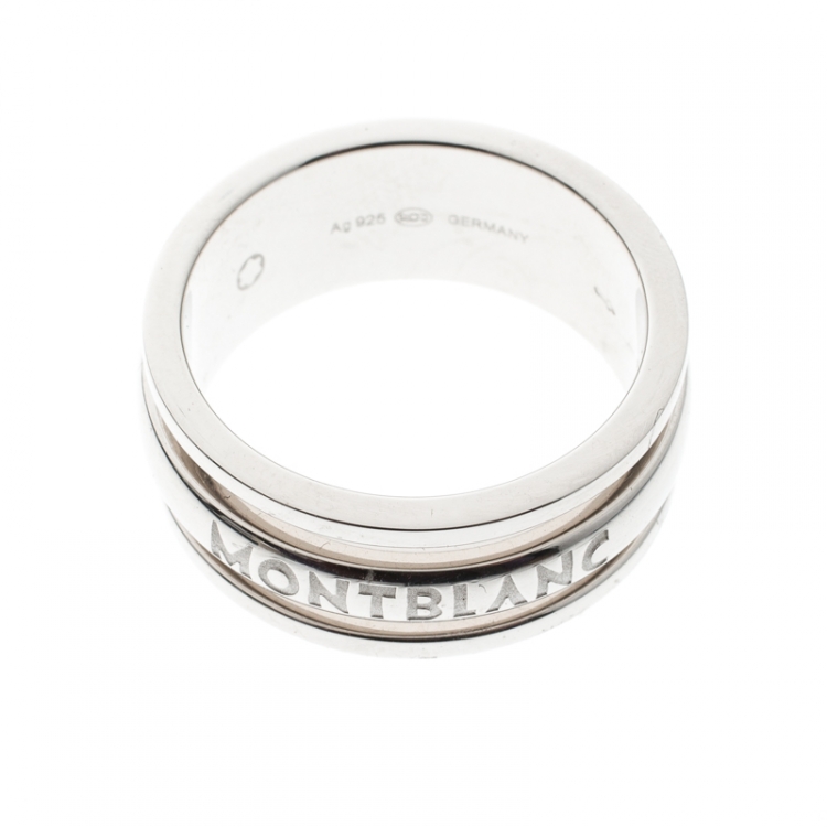 Pre Owned Montblanc Creative Silver Skeletted Men's Band Ring Size 68