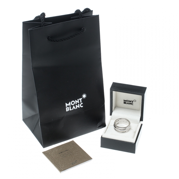 Pre Owned Montblanc Creative Silver Skeletted Men's Band Ring Size 68