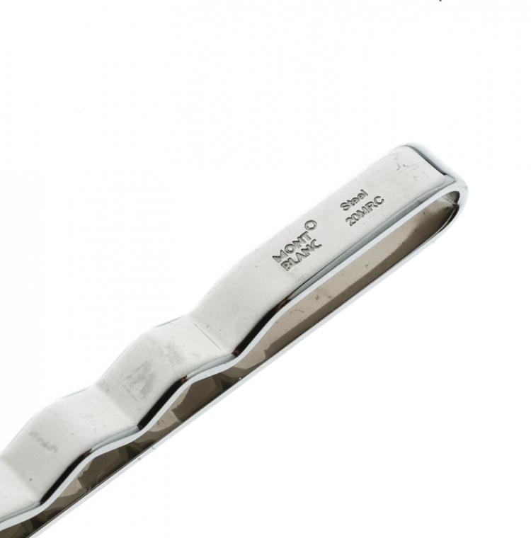 Pre Owned Montblanc Textured Stainless Steel Tie Bar