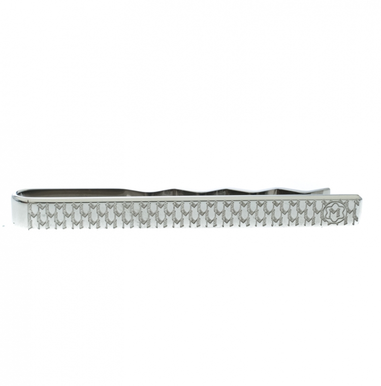 Pre Owned Montblanc Textured Stainless Steel Tie Bar