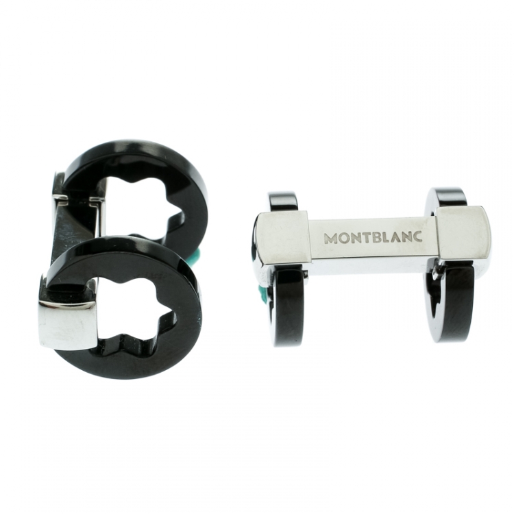 Pre Owned Montblanc Heritage Gunmetal Tone Stainless Steel Cufflinks