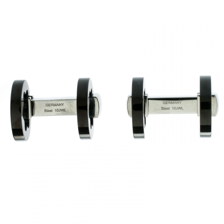 Pre Owned Montblanc Heritage Gunmetal Tone Stainless Steel Cufflinks