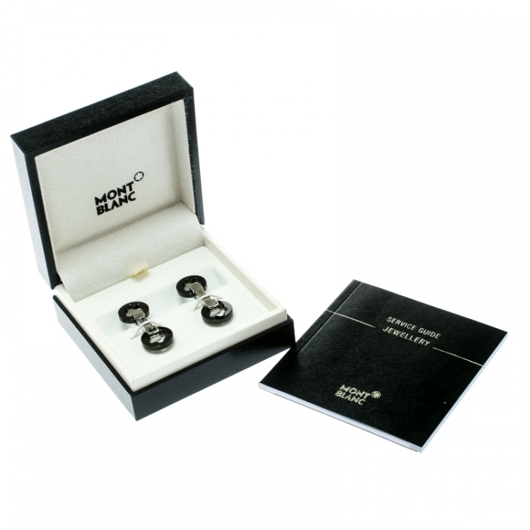 Pre Owned Montblanc Heritage Gunmetal Tone Stainless Steel Cufflinks