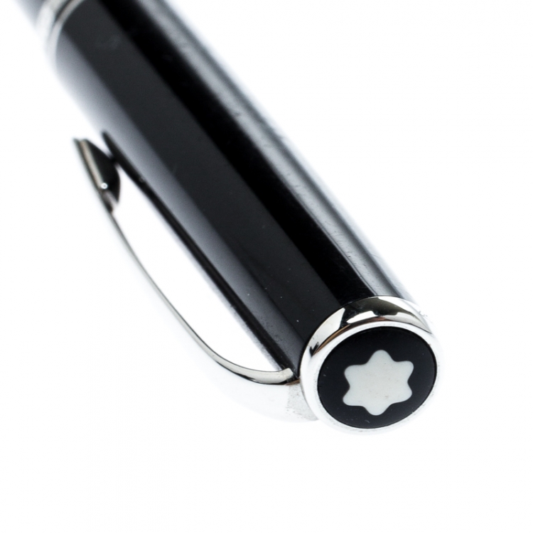 Pre Owned Montblanc Black Generation Resin Silver Tone Ballpoint Pen