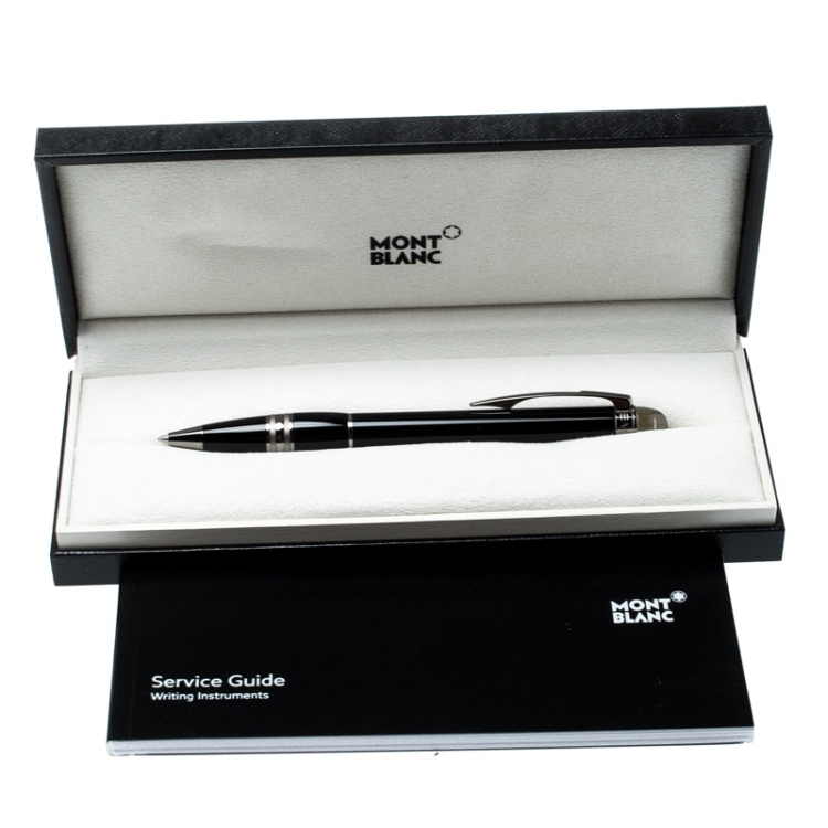Pre Owned Montblanc StarWalker Midnight Black Resin Ruthenium Coated Ballpoint Pen