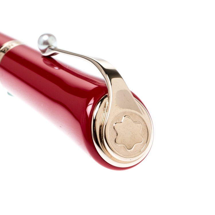 مملوكة مسبقًا Montblanc Muses Marilyn Monroe Special Edition Red Resin Ballpoint Pen Set