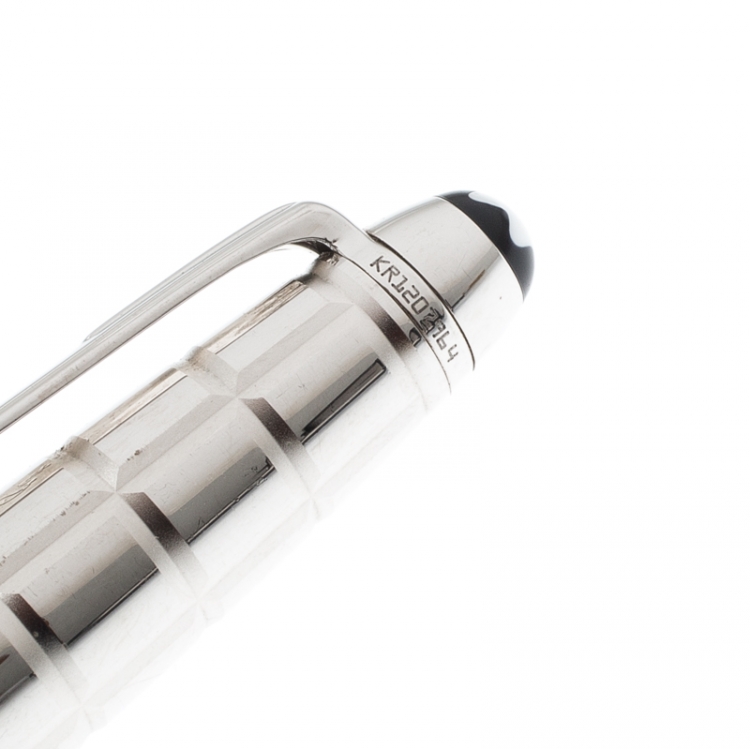 Pre Owned Montblanc Silver Facet 38247 Platinum Plated Rollerball Pen