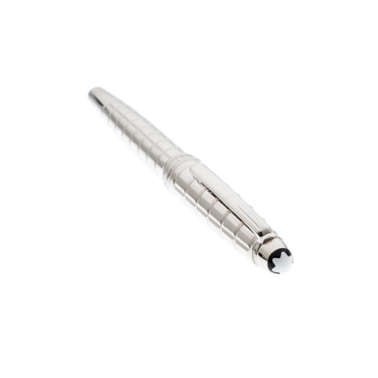Pre Owned Montblanc Silver Facet 38247 Platinum Plated Rollerball Pen