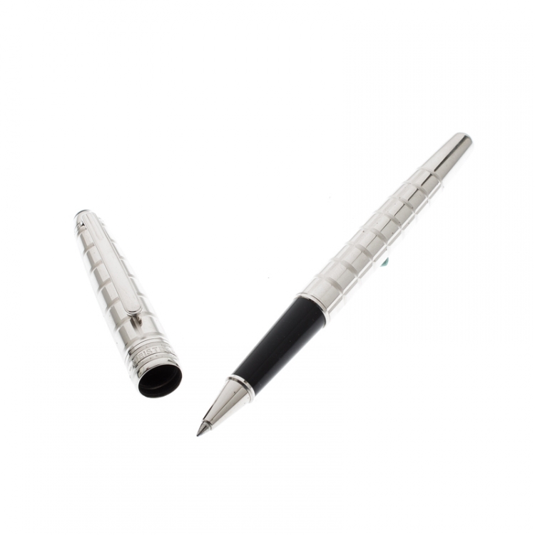 Pre Owned Montblanc Silver Facet 38247 Platinum Plated Rollerball Pen