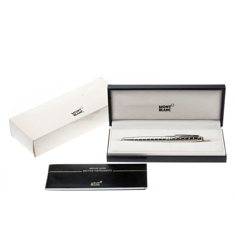 Pre Owned Montblanc Silver Facet 38247 Platinum Plated Rollerball Pen