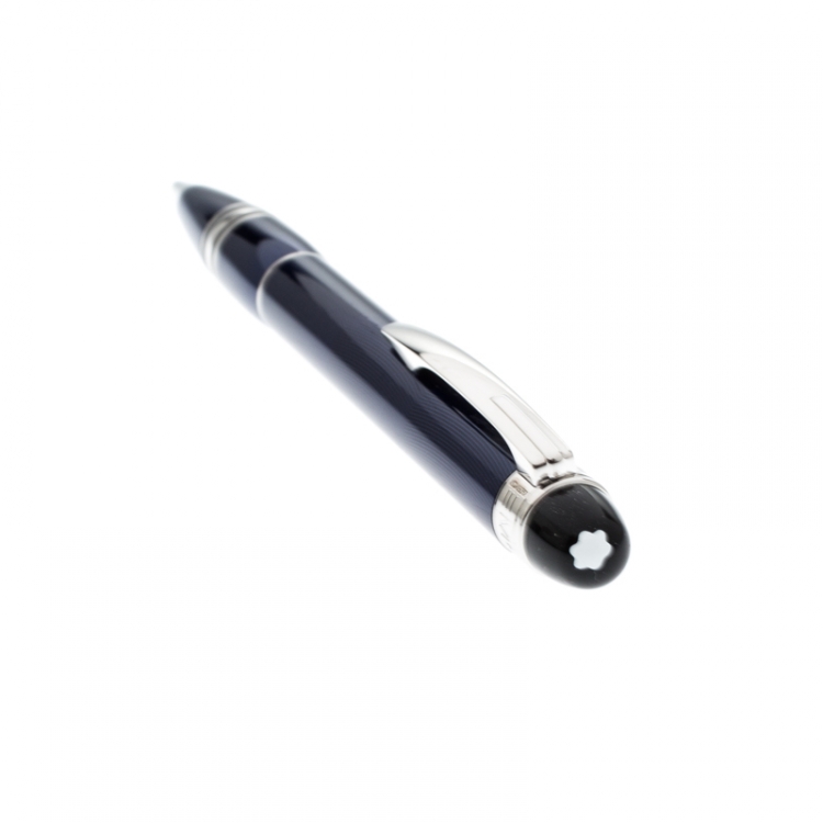 Pre Owned Montblanc StarWalker Midnight Blue Resin Silver Tone Ballpoint Pen