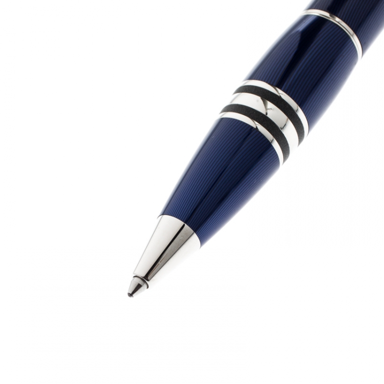 Pre Owned Montblanc StarWalker Midnight Blue Resin Silver Tone Ballpoint Pen