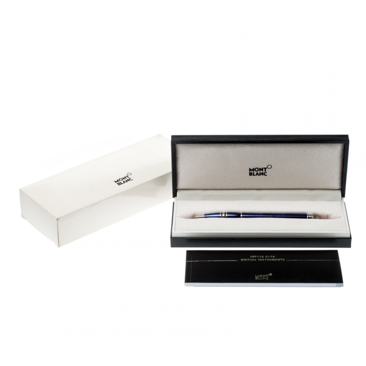 Pre Owned Montblanc StarWalker Midnight Blue Resin Silver Tone Ballpoint Pen