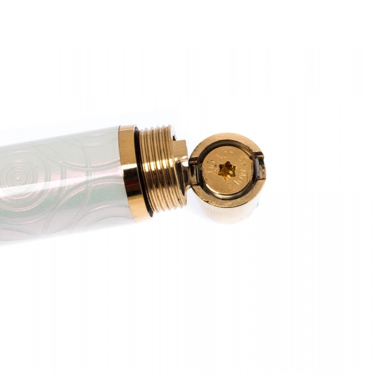Pre Owned Montblanc Boheme Pearly Lacquer Textured Gold Finish Fountain Pen