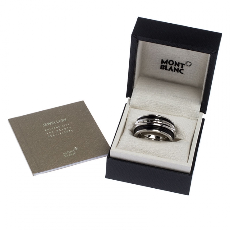 Pre Owned Montblanc Contemporary Collection Black PVD Steel Sliding Ring 68