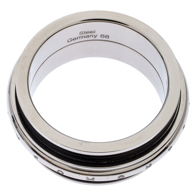 Pre Owned Montblanc Contemporary Collection Black PVD Steel Sliding Ring 68