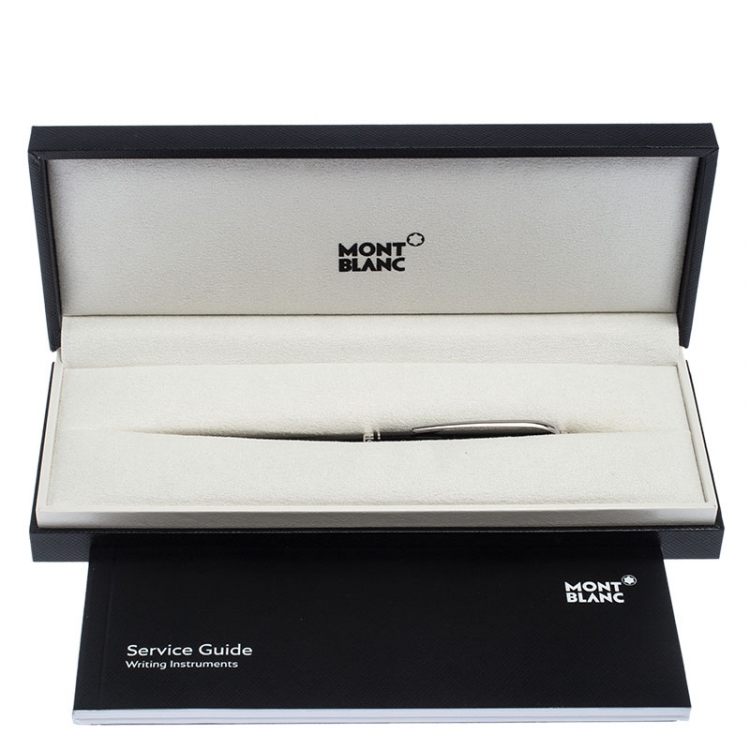 Pre Owned Montblanc Black Resin Platinum Finish Ballpoint Pen 