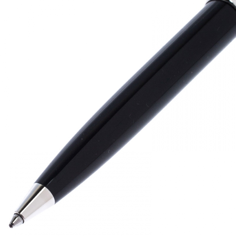 Pre Owned Montblanc Black Resin Platinum Finish Ballpoint Pen 