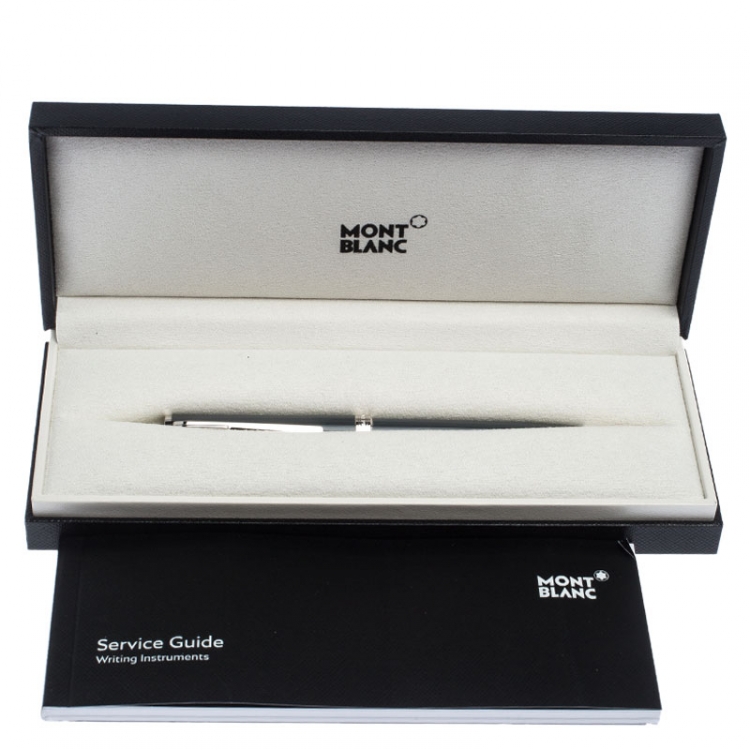Pre Owned Montblanc Grey Resin Platinum Finish Ballpoint Pen 