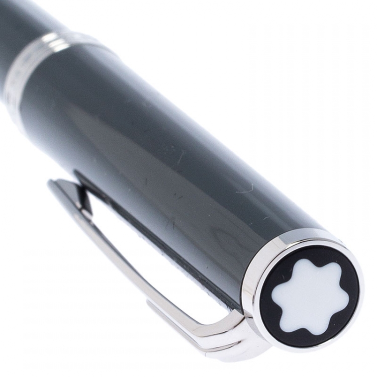 Pre Owned Montblanc Grey Resin Platinum Finish Ballpoint Pen 