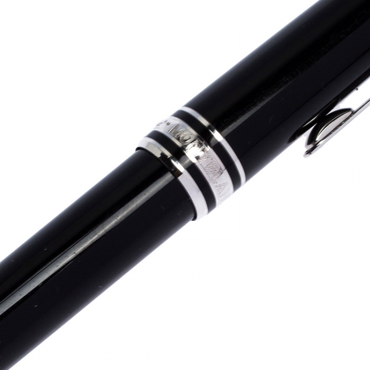 Pre Owned Montblanc Meisterstuck Diamond Chopin Black Resin Silver Tone Ballpoint Pen