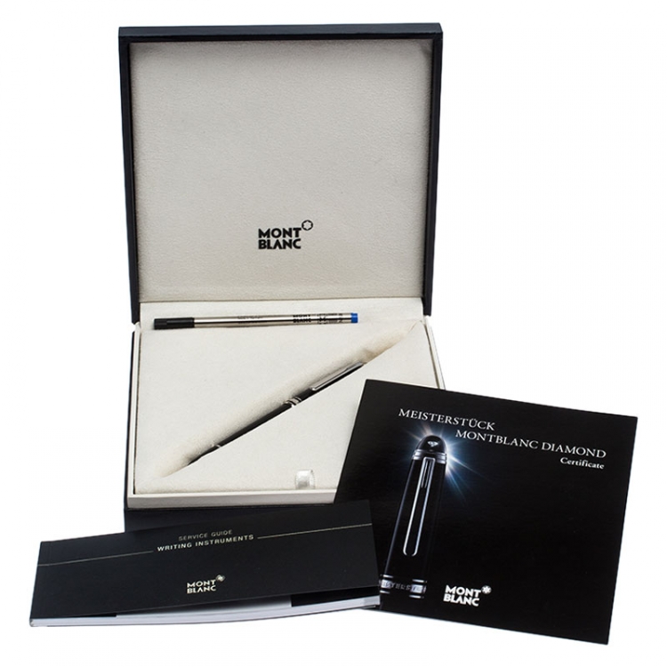 Pre Owned Montblanc Meisterstuck Diamond Chopin Black Resin Silver Tone Ballpoint Pen