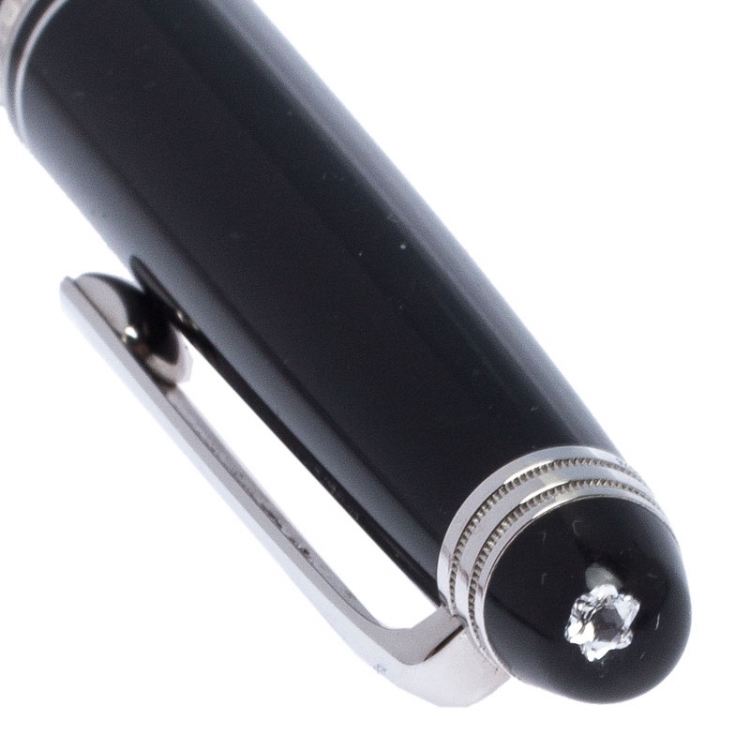 Pre Owned Montblanc Meisterstuck Diamond Chopin Black Resin Silver Tone Ballpoint Pen